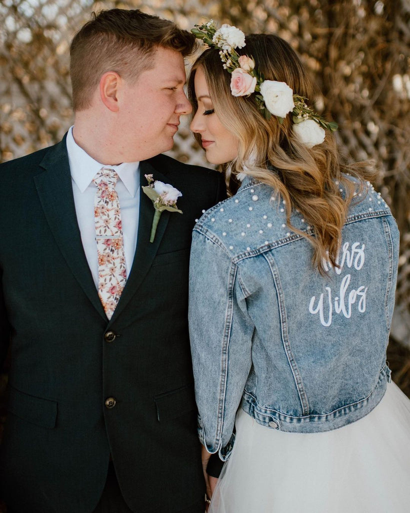 jean bride jacket for wedding day