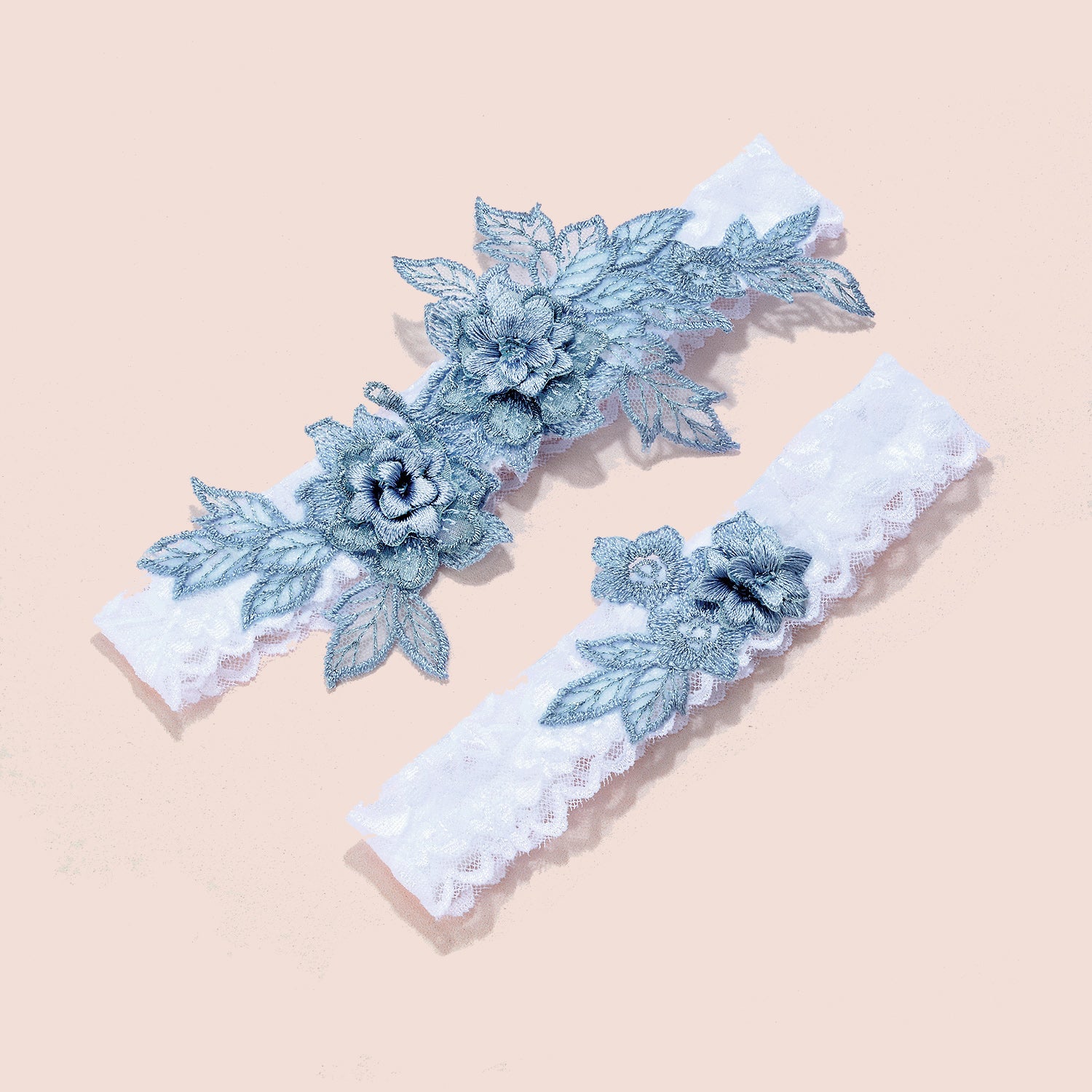 floral lace garter set