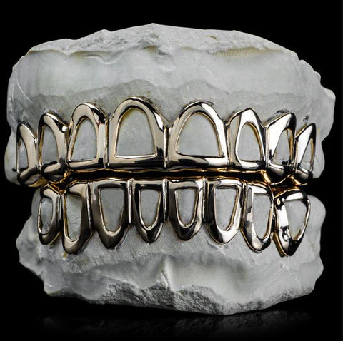 SOLID GOLD OPEN FACE GRILLZ