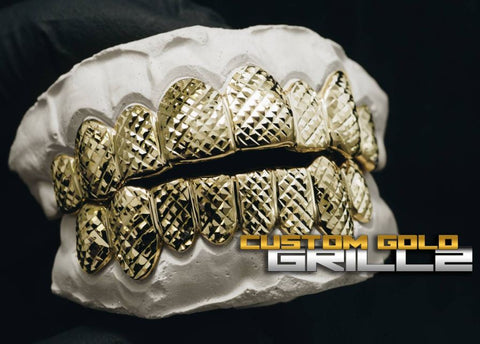 Diamond Cut Gold Grillz