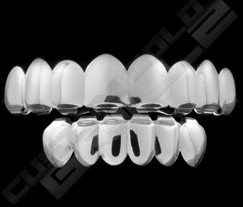 SILVER PLATED 8 TOOTH PREMIUM GRILLZ