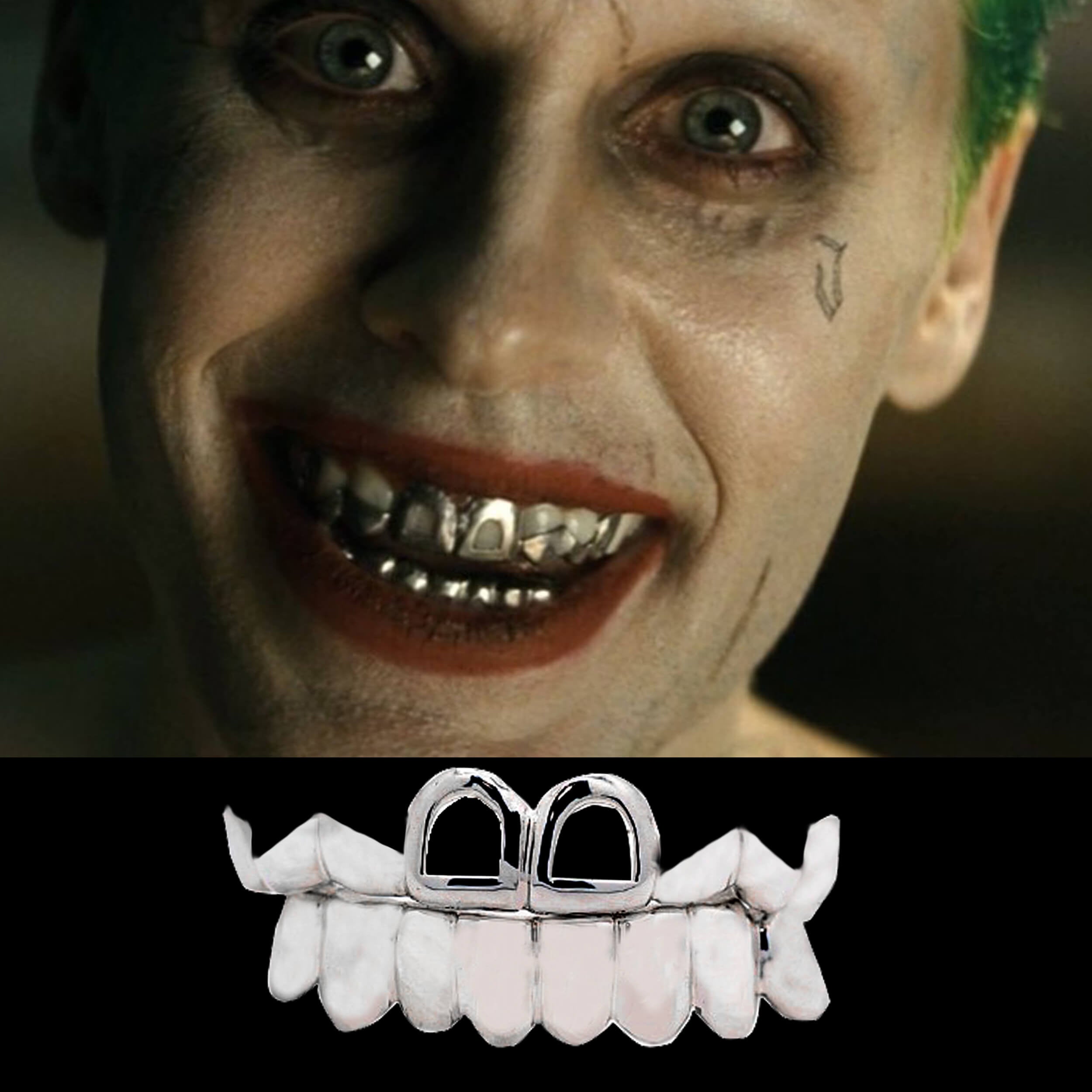 Custom Silver Teeth Joker Grillz from Suicide Squad