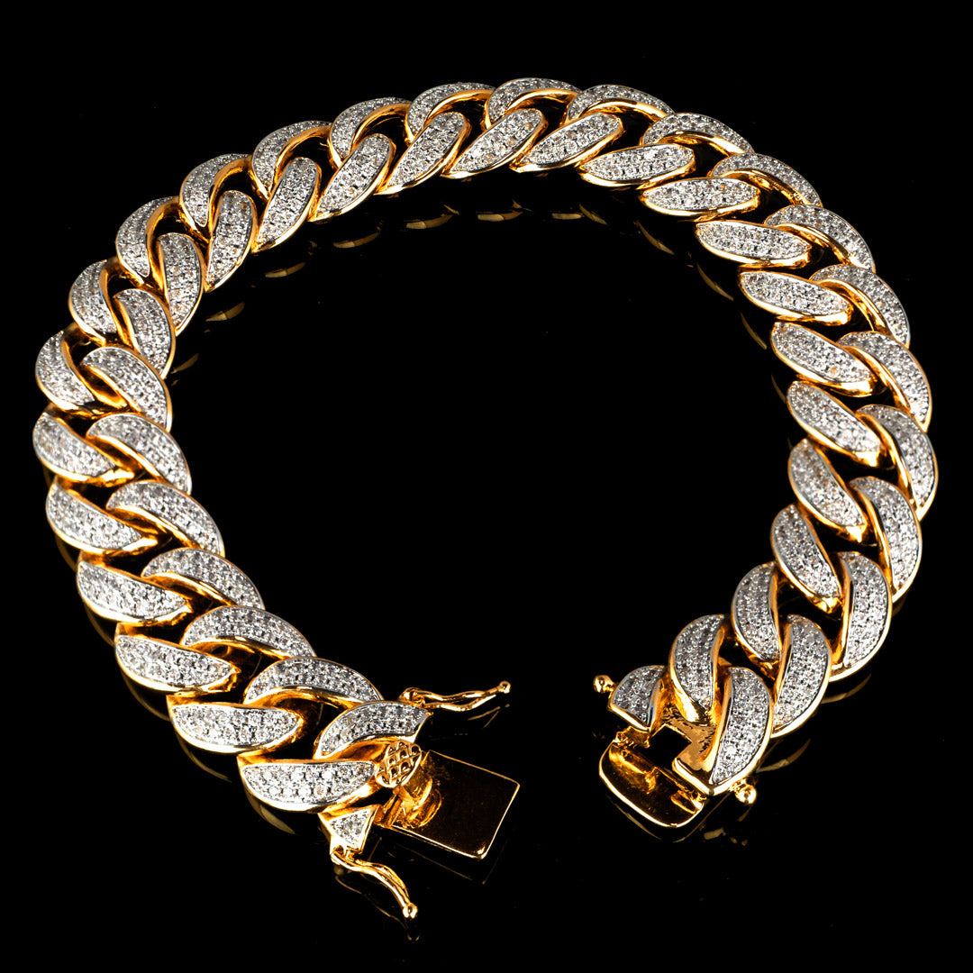 19MM Prong Set Cuban Link Bracelet – Astroice Jewelry