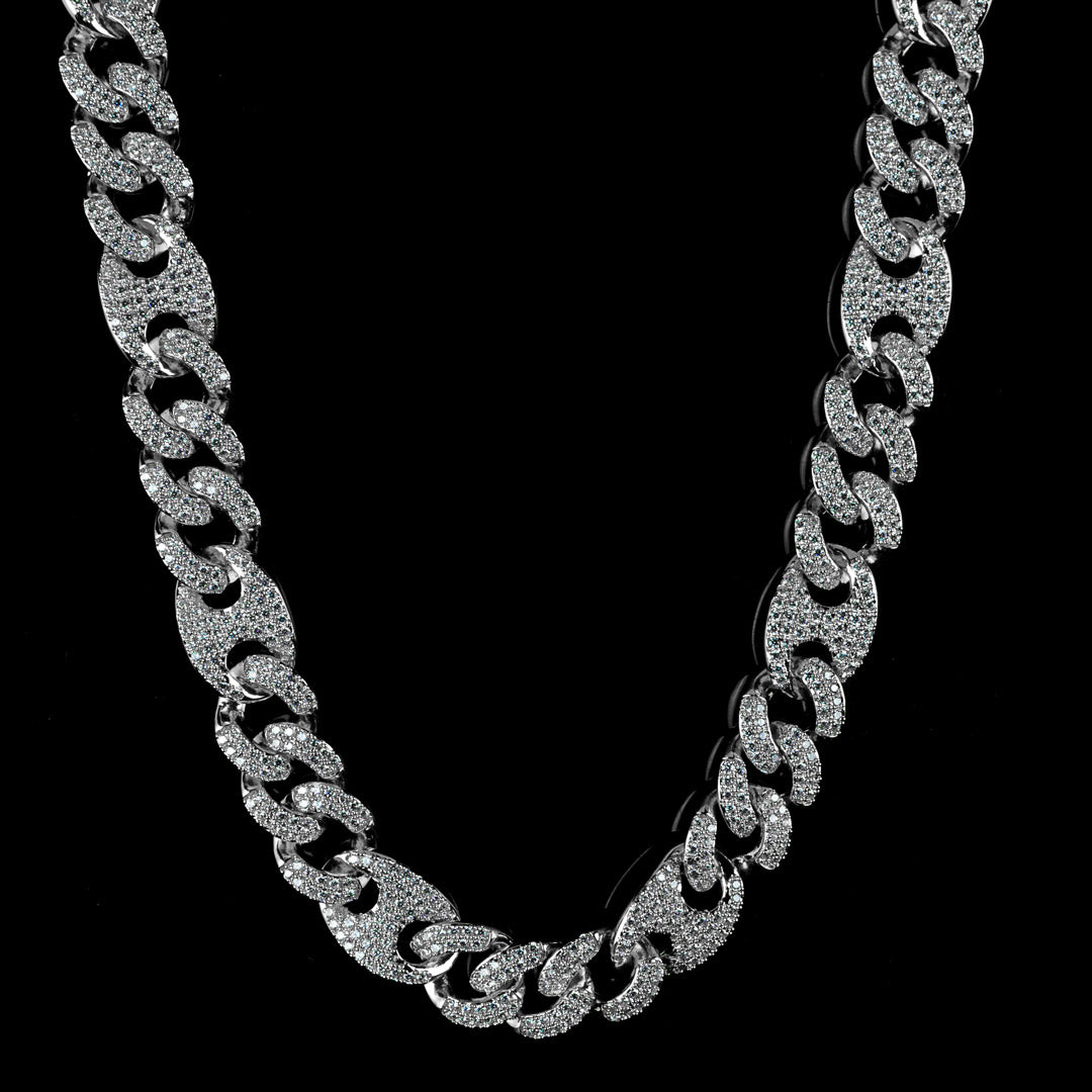 custom progressive diamond link chain