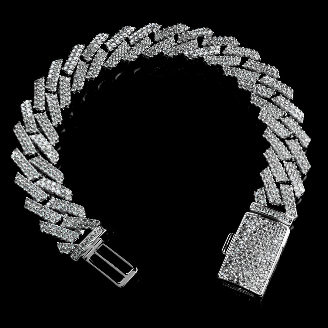 Small Iced Out Miami Cuban Bracelet – MA Jewelers - Wayne