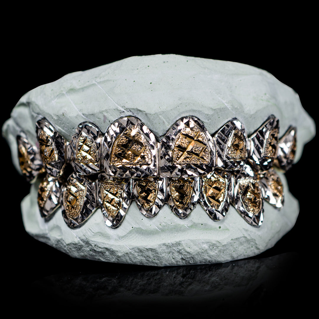 20pc diamond cut with diamond dust in white gold 🔥🔥 #customgoldgrillz, By Custom Gold Grillz