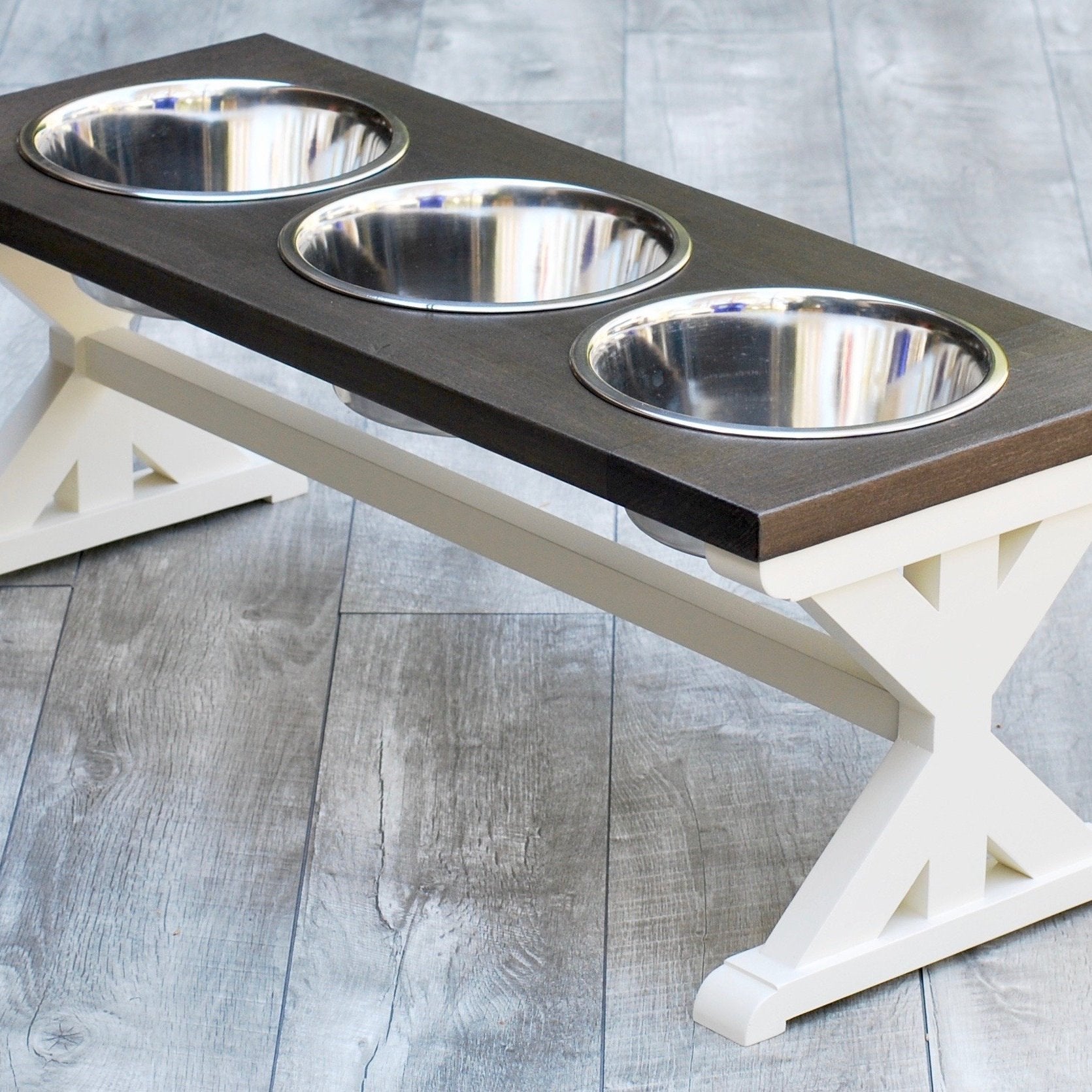 3 bowl dog feeder