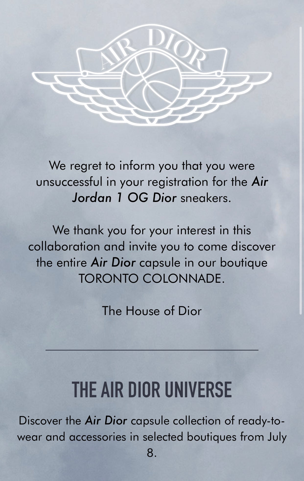air dior email