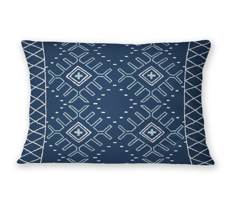 MOROCCAN DIAMOND BLUE Lumbar Pillow By Kavka Designs