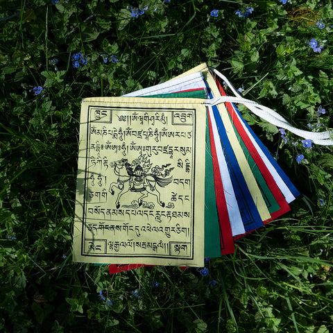 Hand-printed Cotton Windhorse Prayer Flags 2.1m