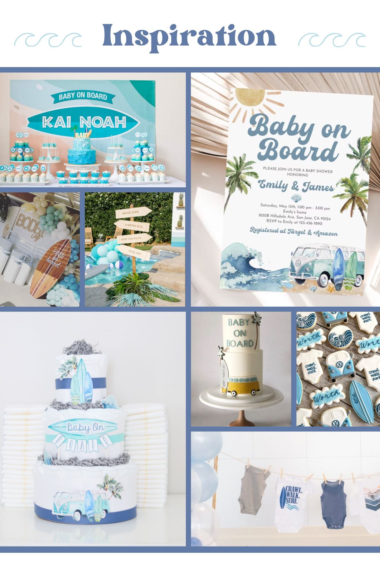 Beach Baby Shower Decorations Girl Boy Gender Neutral, Nautical