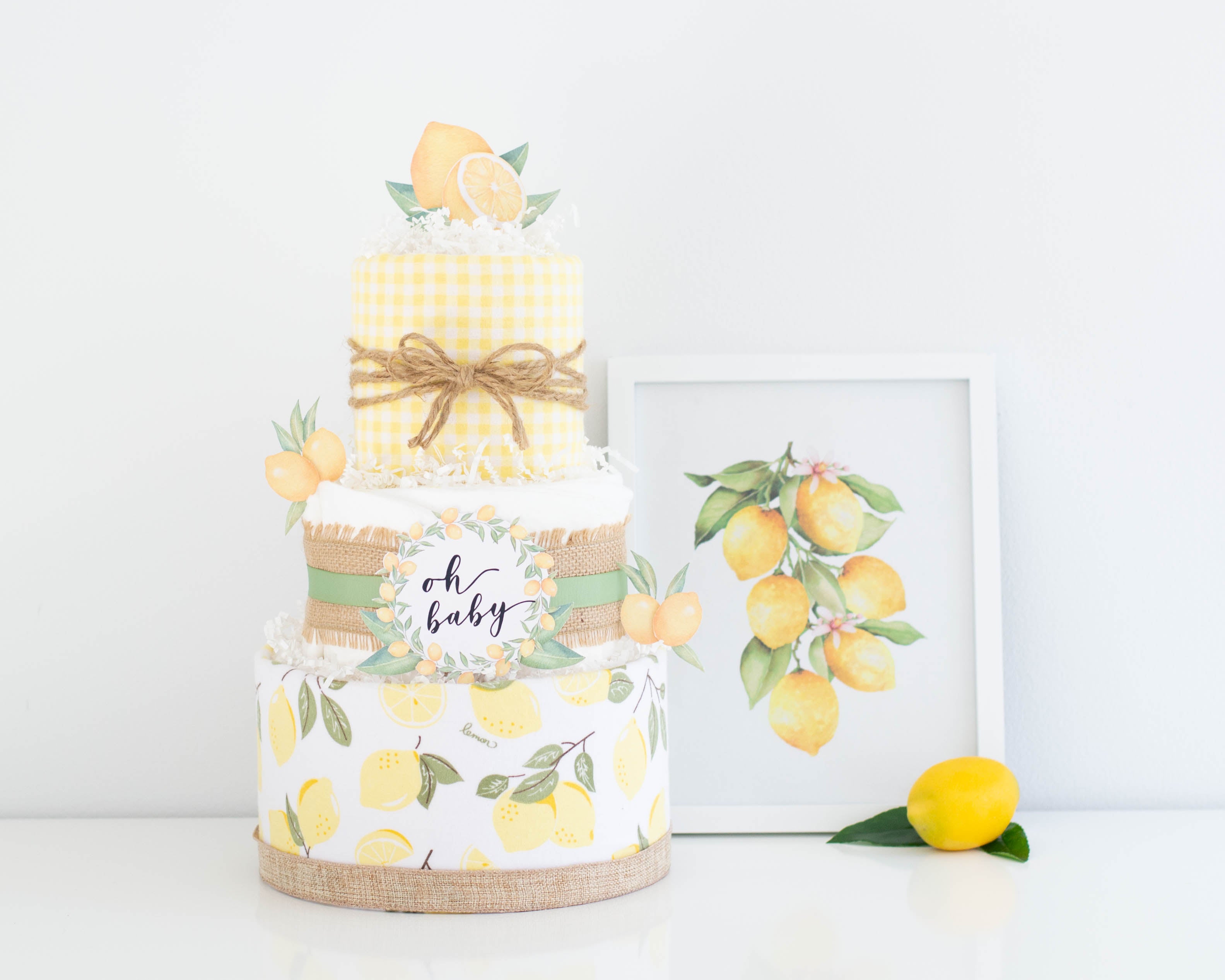 lemon diaper cake