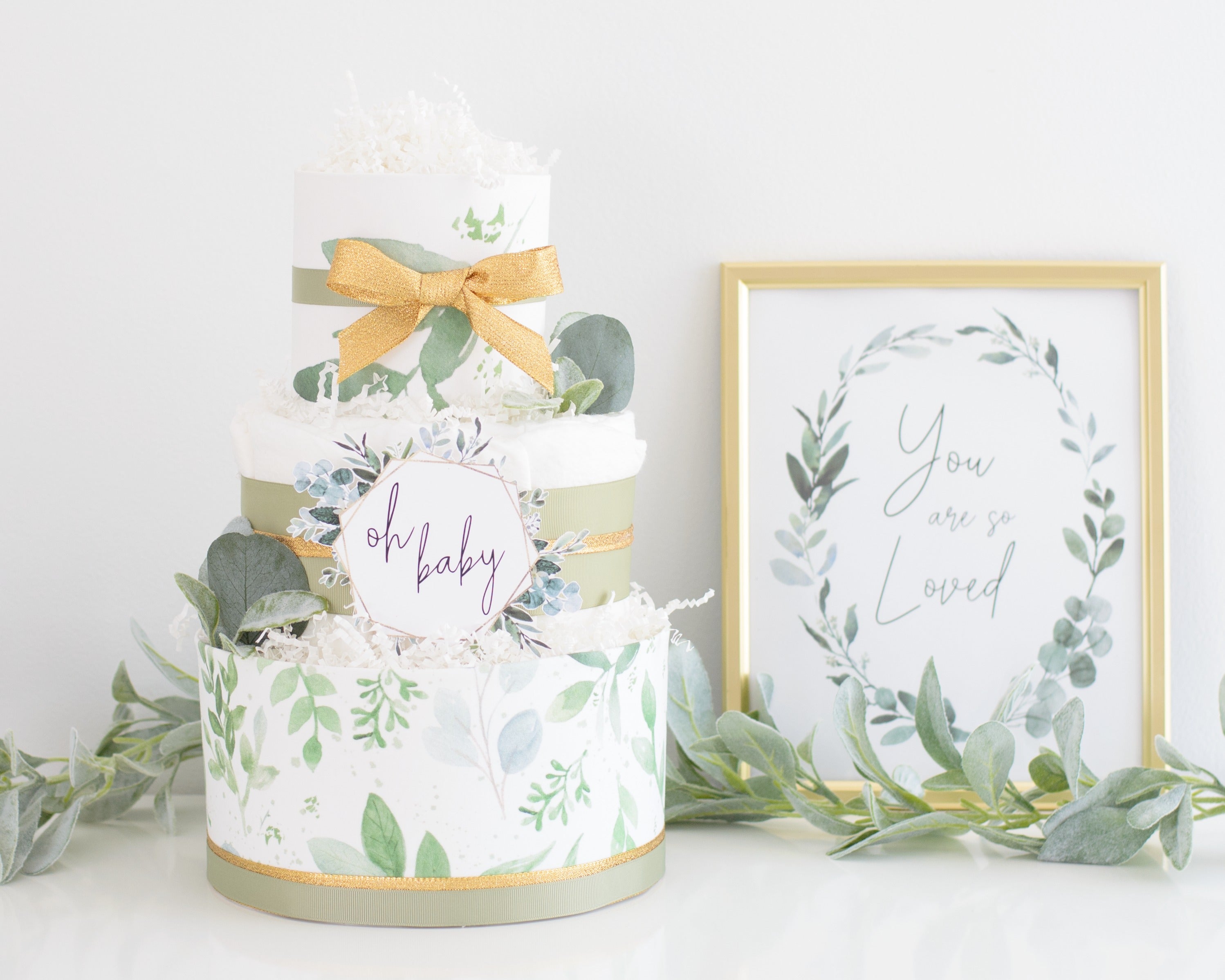 Greenery Diaper Cake