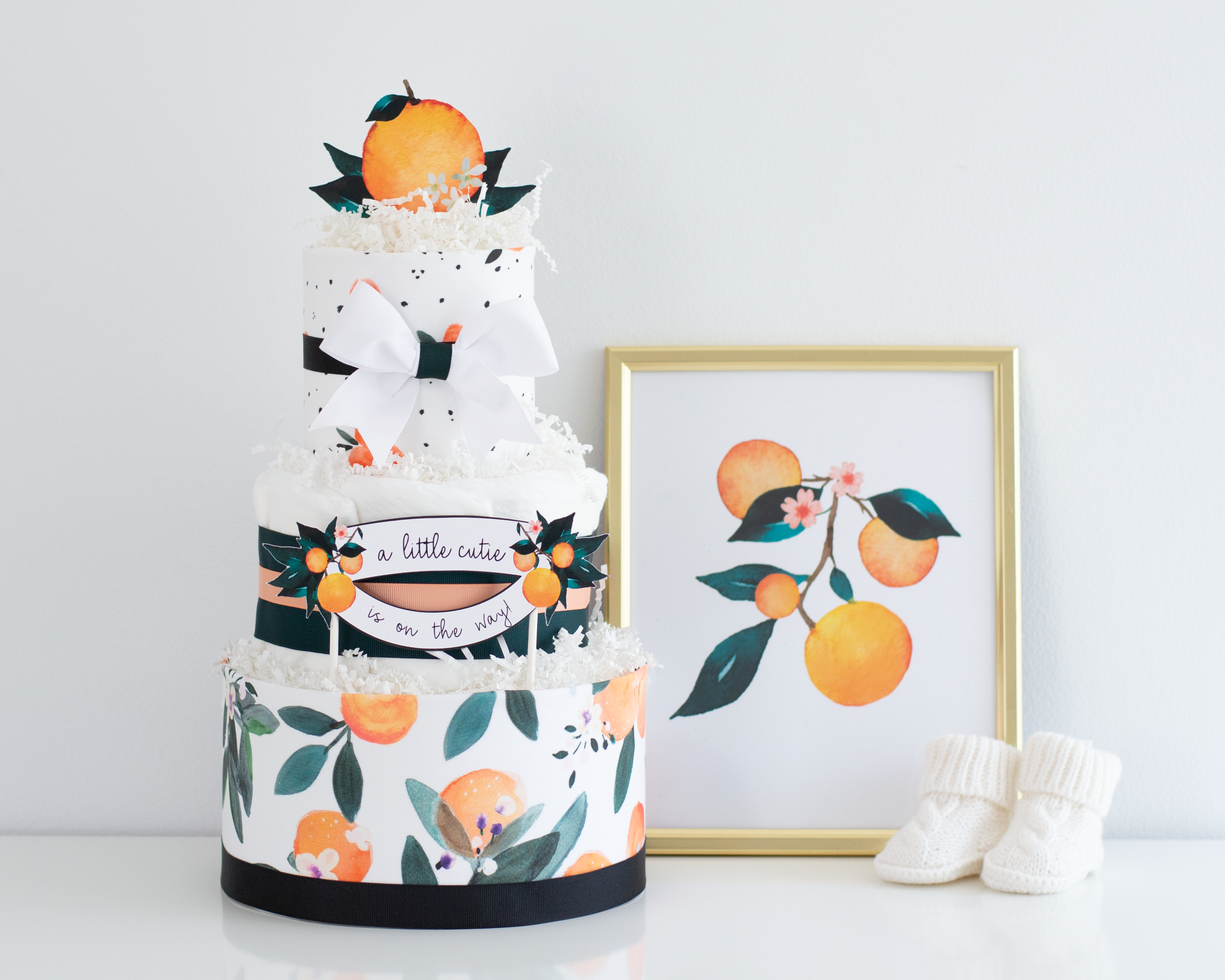 little cutie diaper cake