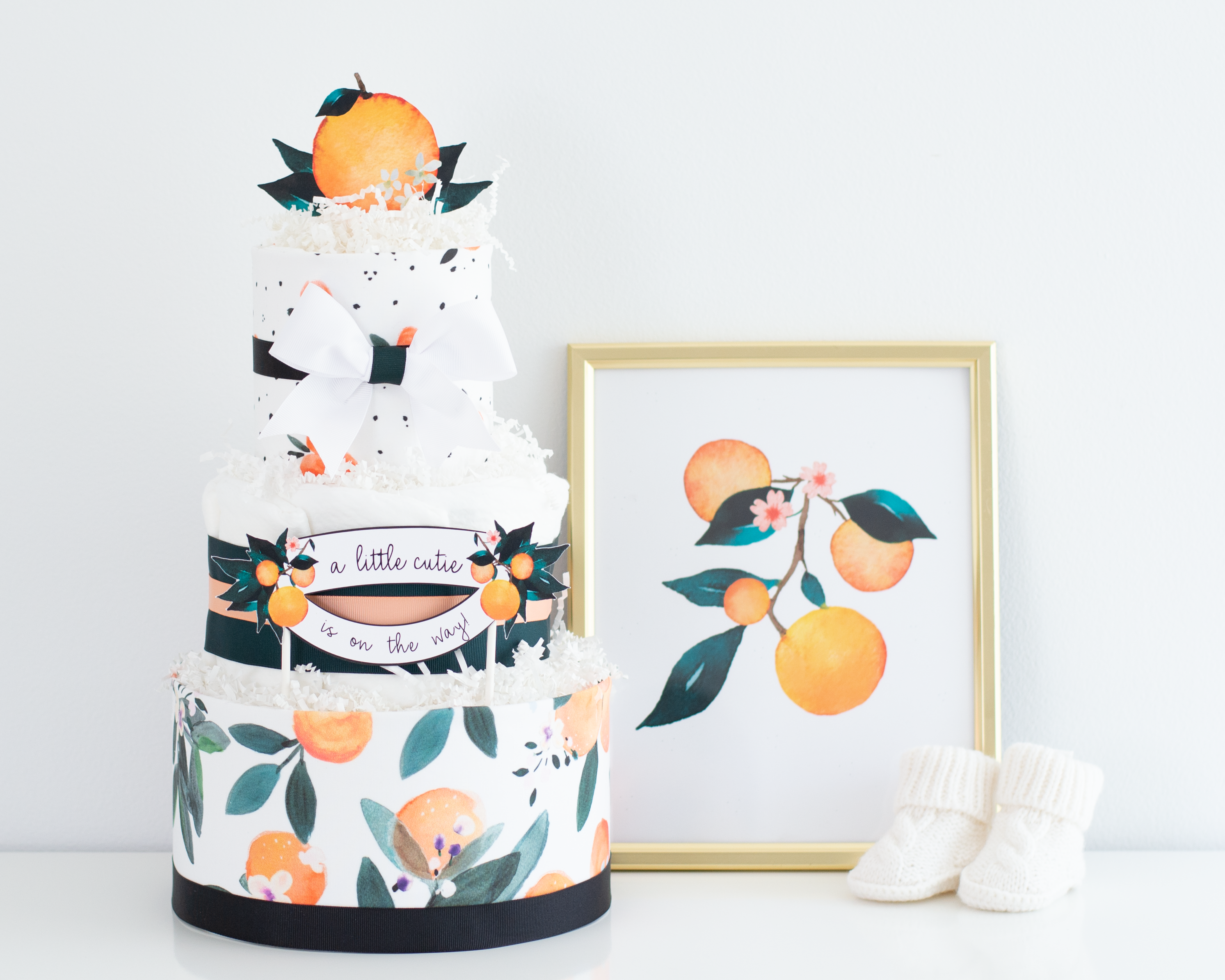 little cutie clementine diaper cake