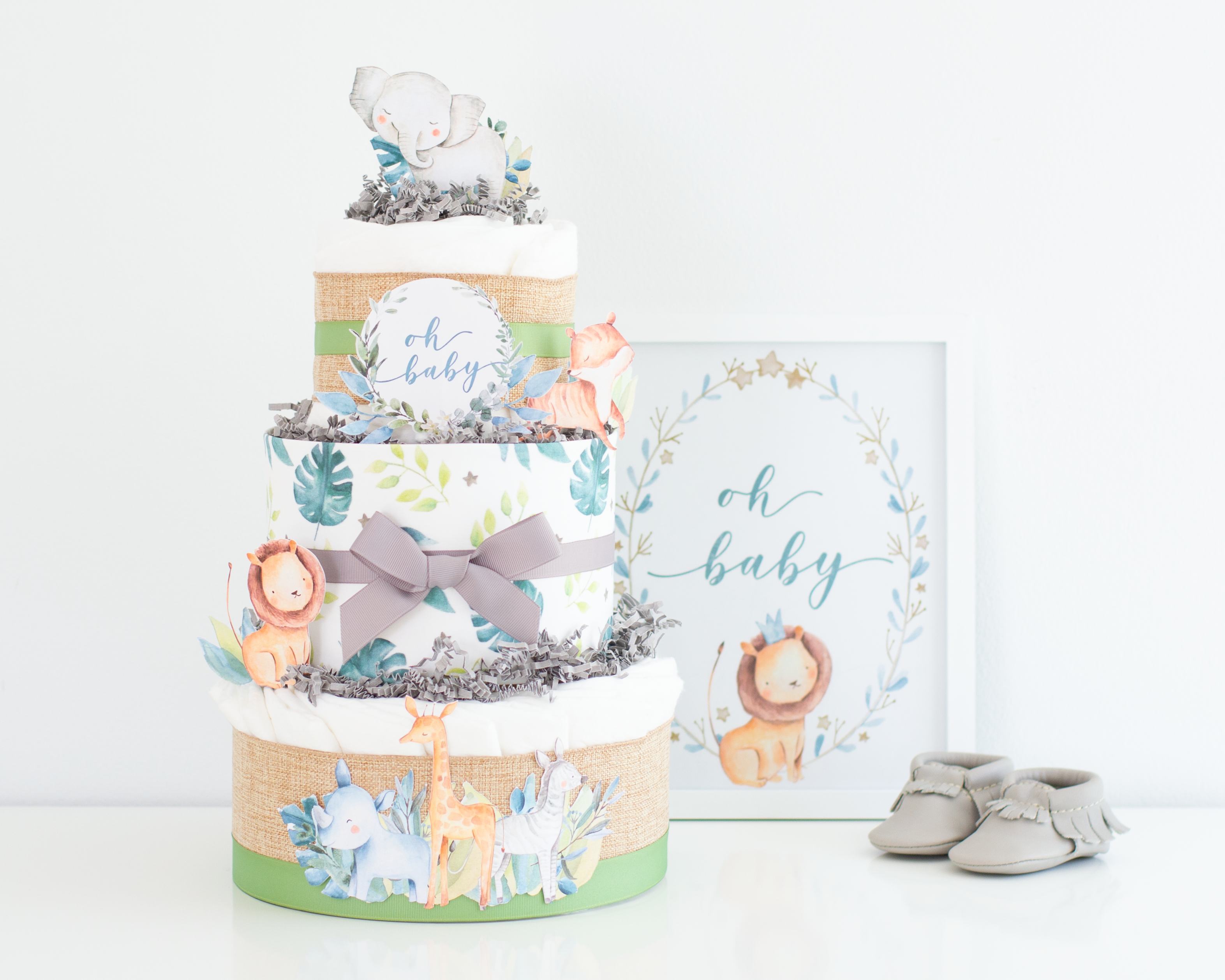 safari diaper cake