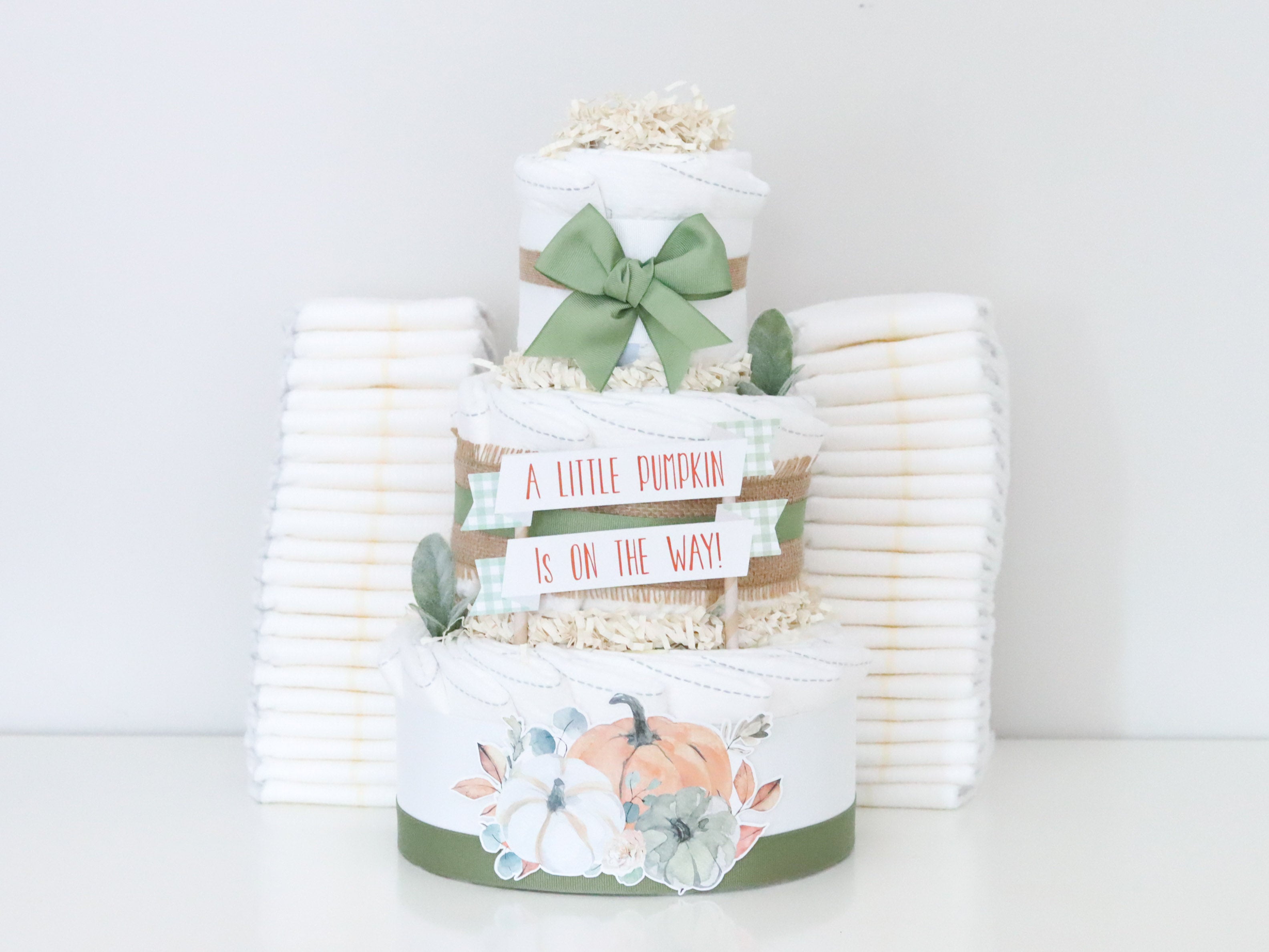 autumn pumpkin diaper cake