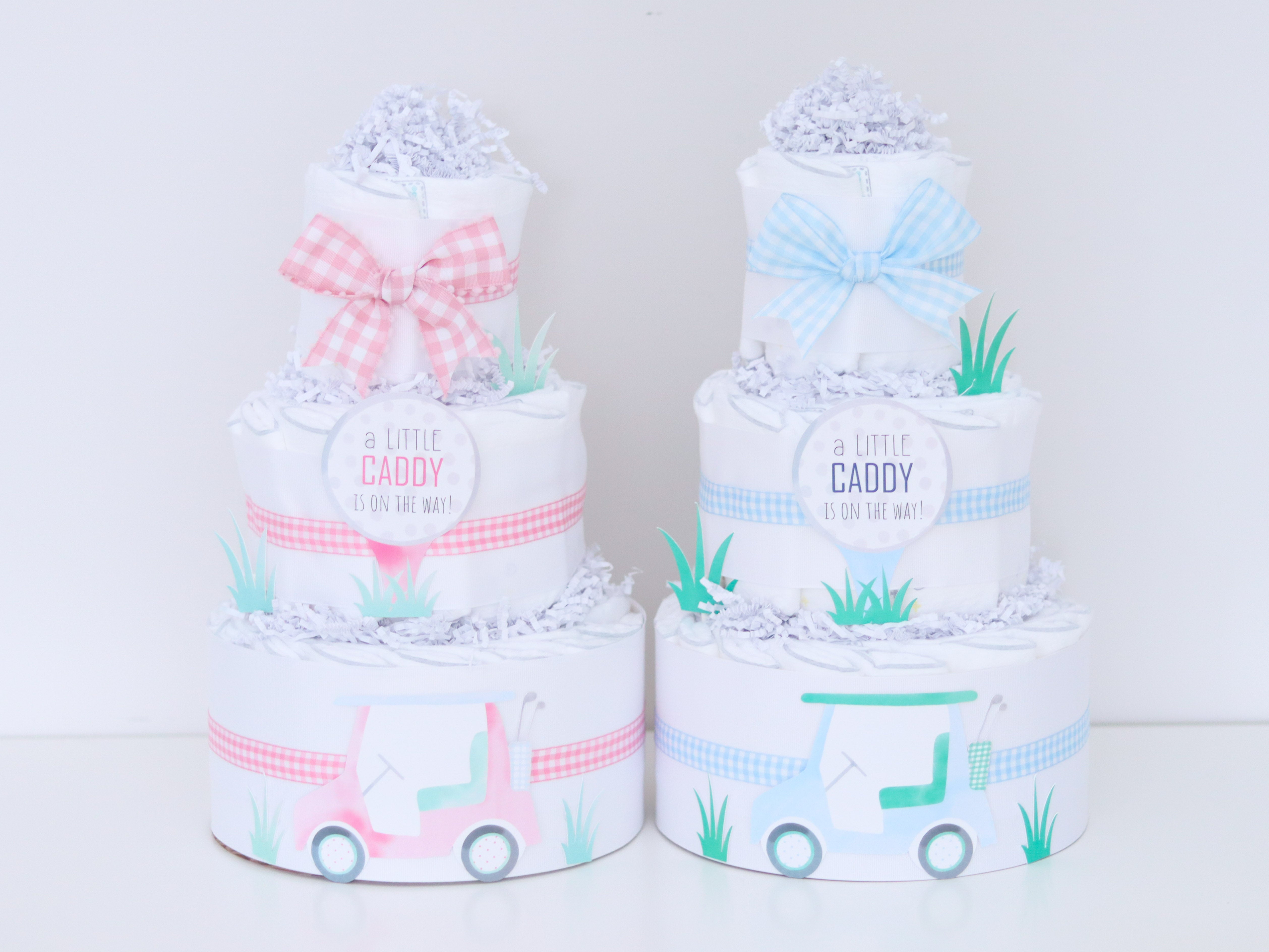 golf theme diaper cakes