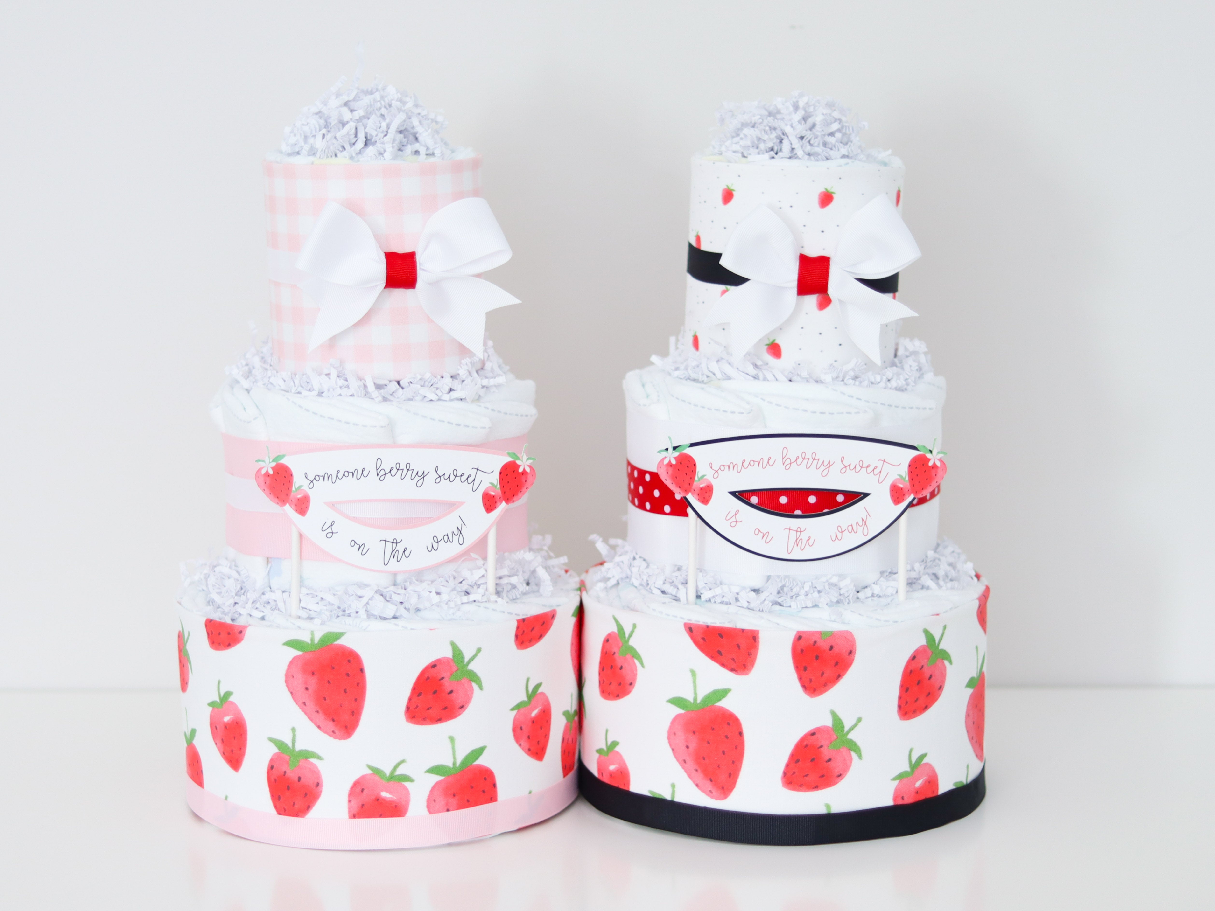 strawberry diaper cakes