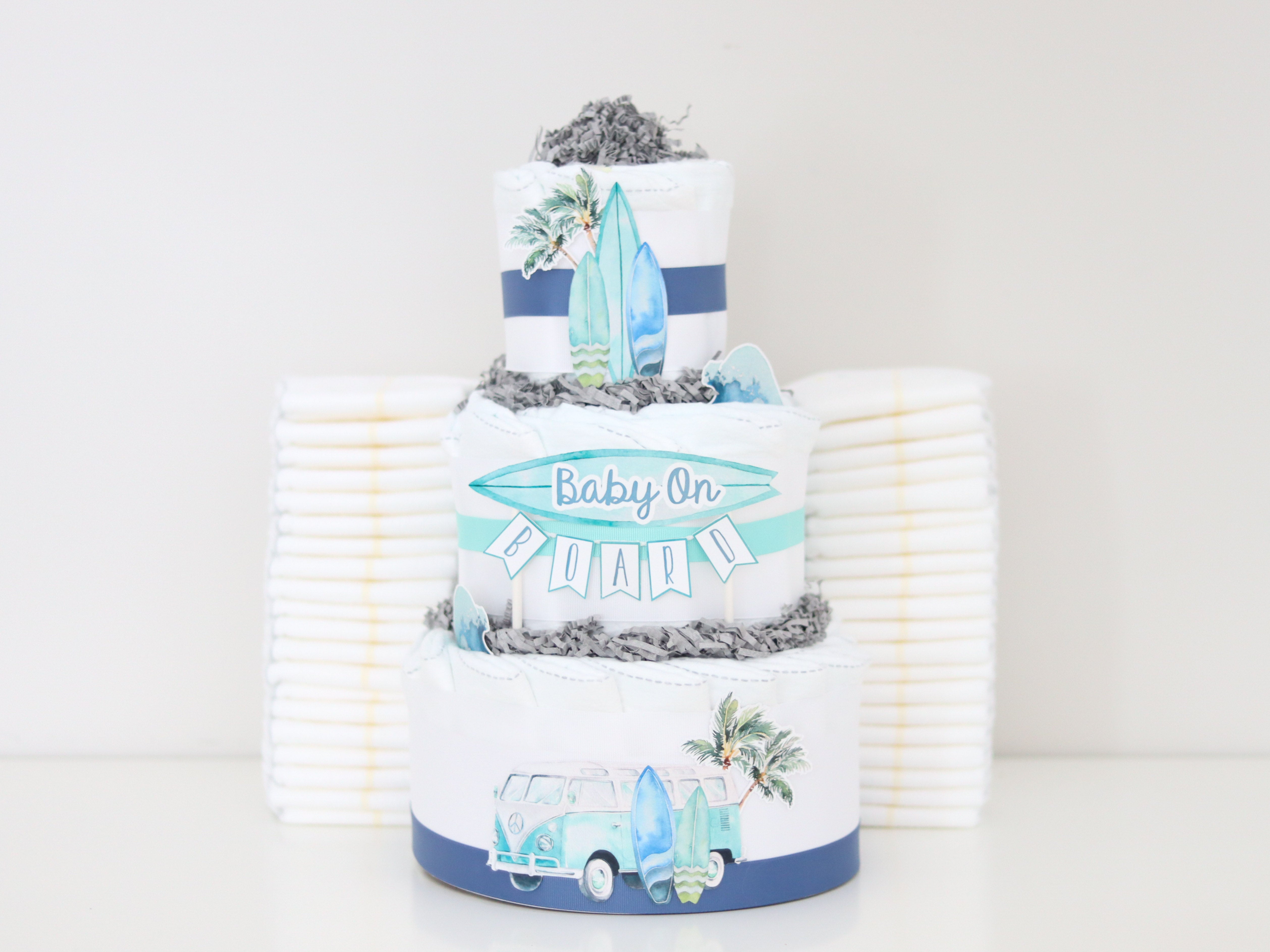 baby on board theme diaper cake