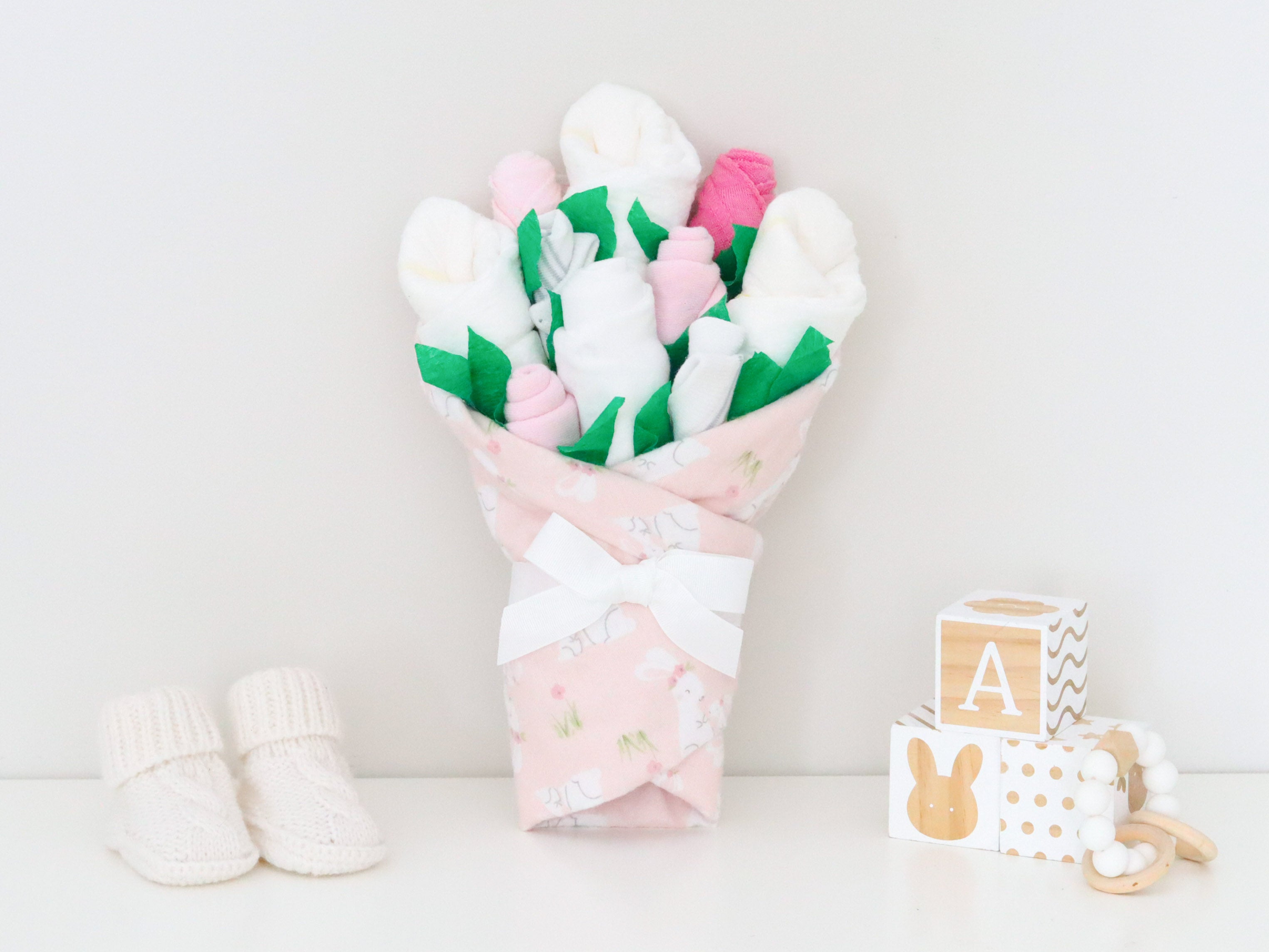 pink bunny baby girl gift set