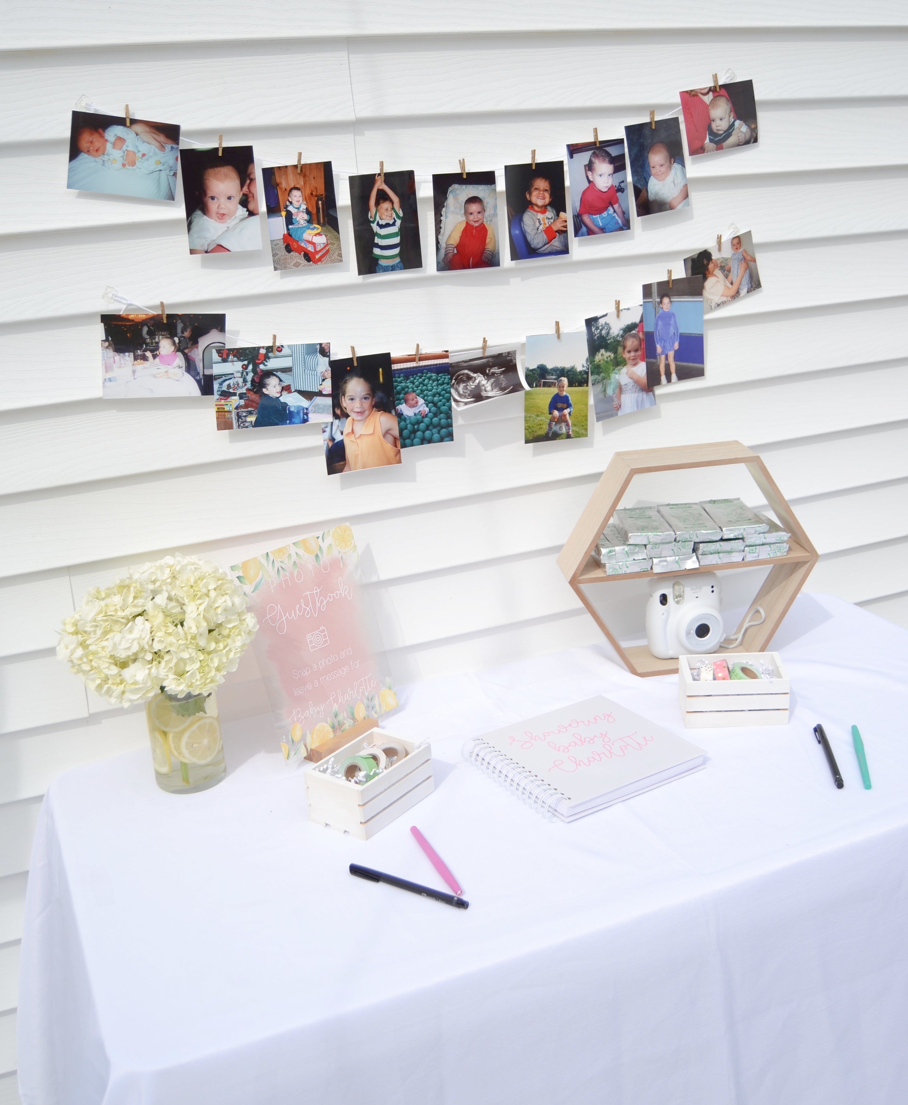 baby shower polaroid photo guest book