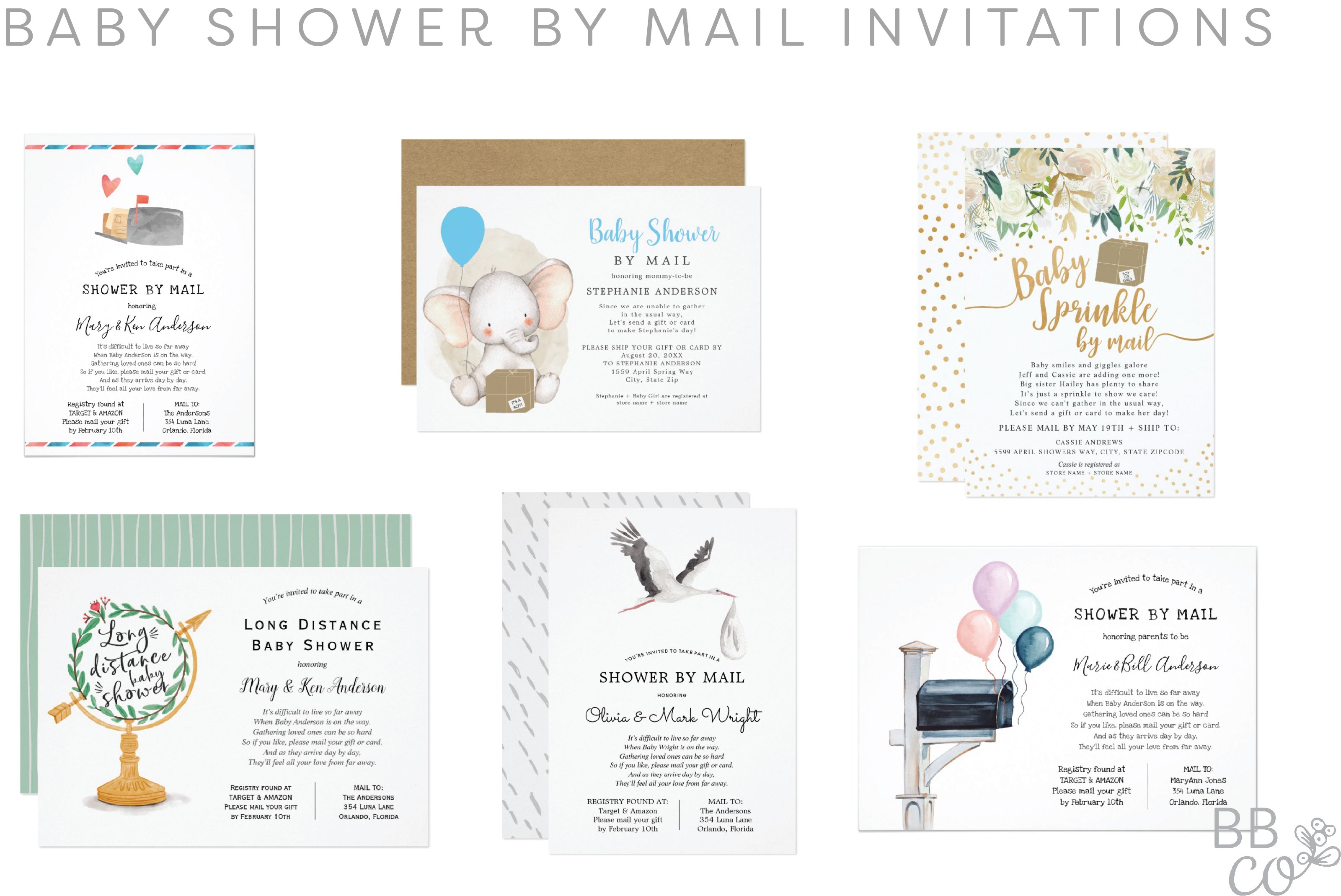 Long Distance baby shower invitations