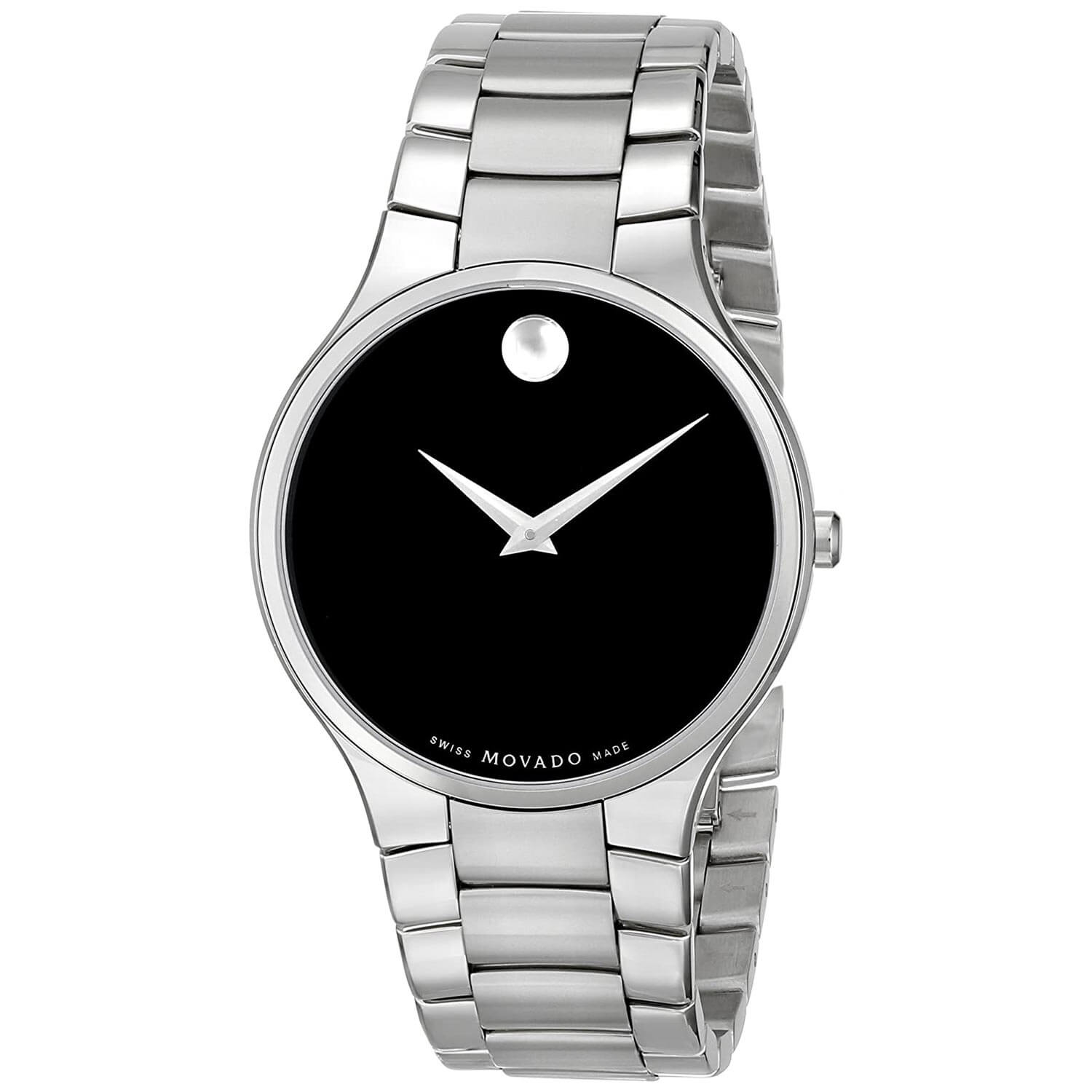 Serio Black Dial Stainless Steel Bracele