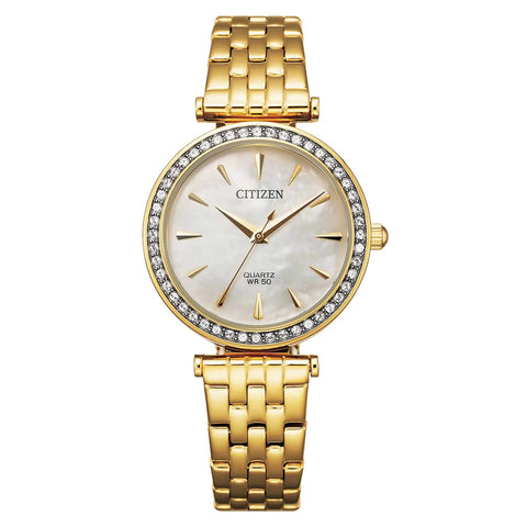 Citizen Women's Watch - White Mother of Pearl Dial Yellow Gold Bracelet