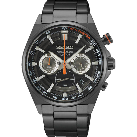 Seiko Men's Chronograph Watch - Core Quartz Black Stainless Steel Bracelet