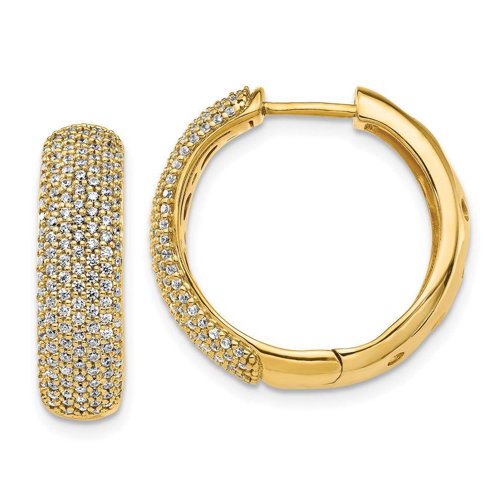 14k Diamond Hinged Hoop Earrings