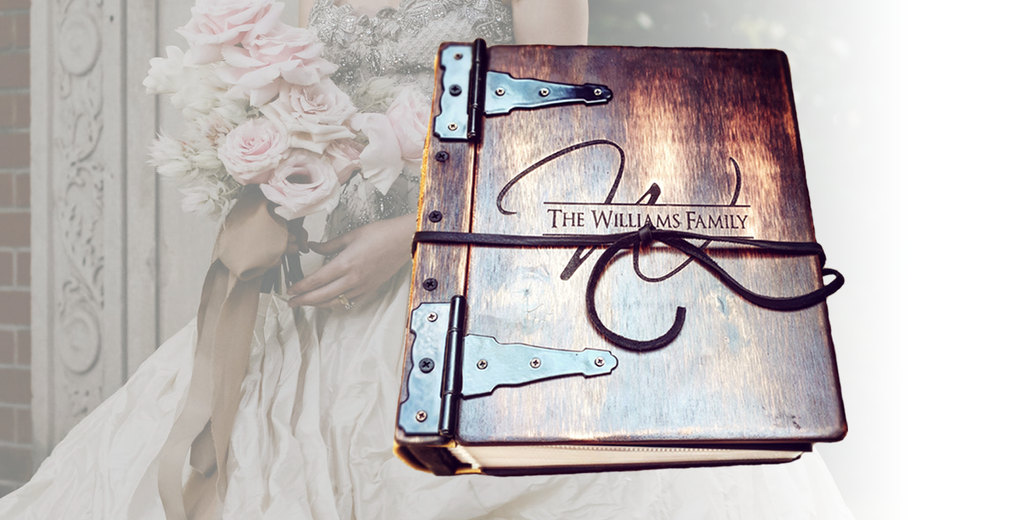 Fifth wedding anniversary gift, personalized wooden photo album, traditional anniversary gift