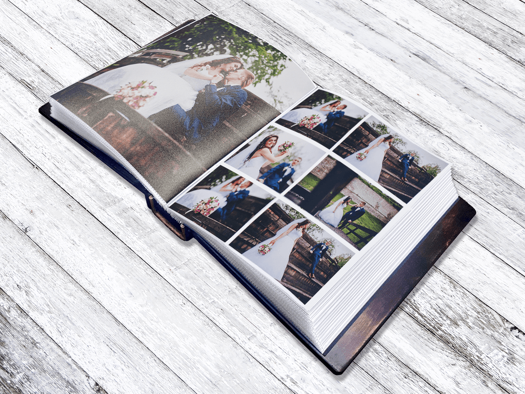 Best 5th year anniversary gift | personalized wooden photo album with cover engraving for a vacation photo book, perfect gift