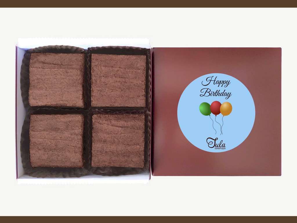 Vegan Happy Birthday Surprise Fudge Brownie Gourmet Gift Basket