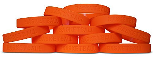 12 Stretch Orange Basketball Wristbands for Kids Made of Safe Silicone ...
