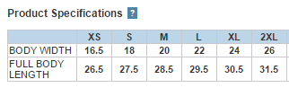 White Marble Size Chart