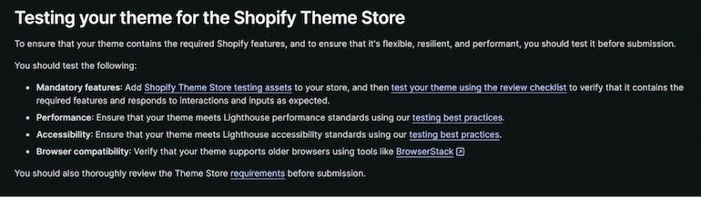 Shopify testing assets