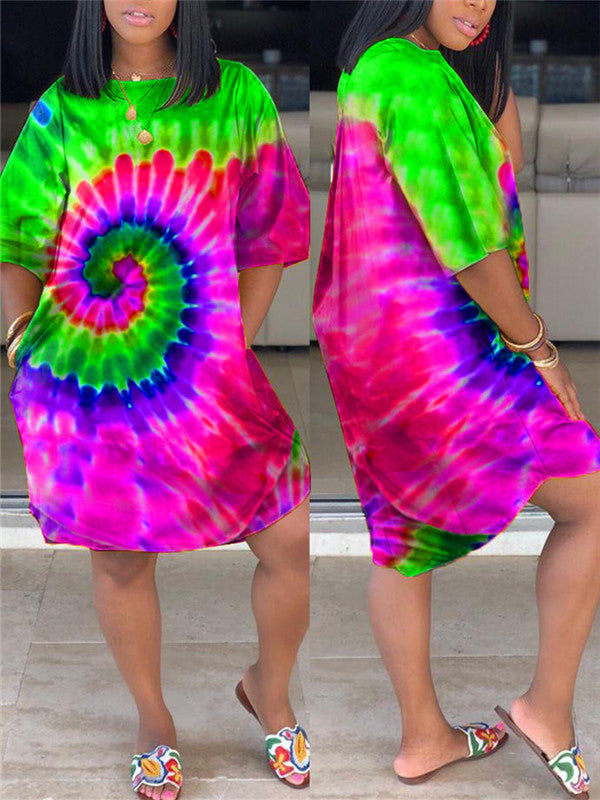 tie dye casual dress