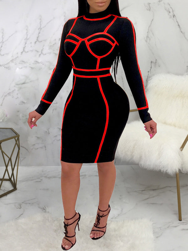 full sleeve bodycon midi dress