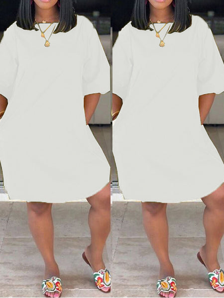 plus size white dress with pockets