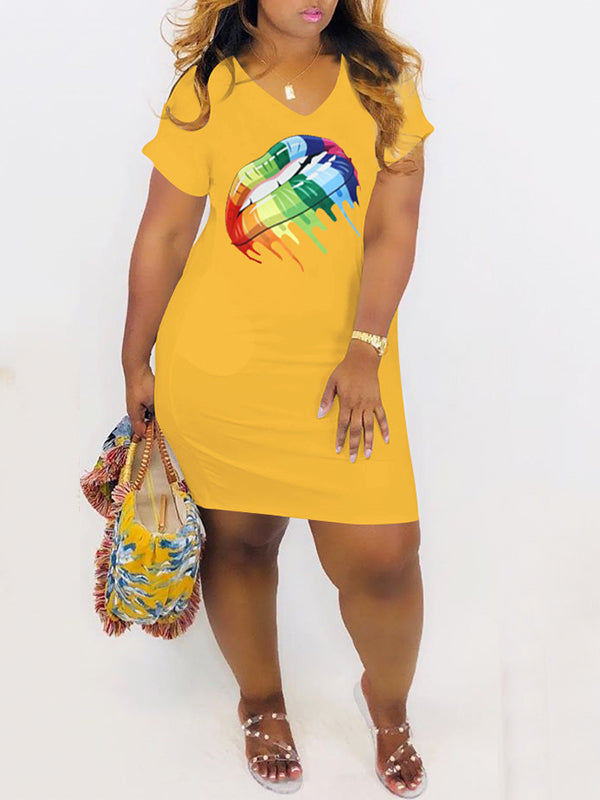 plus size orange t shirt dress