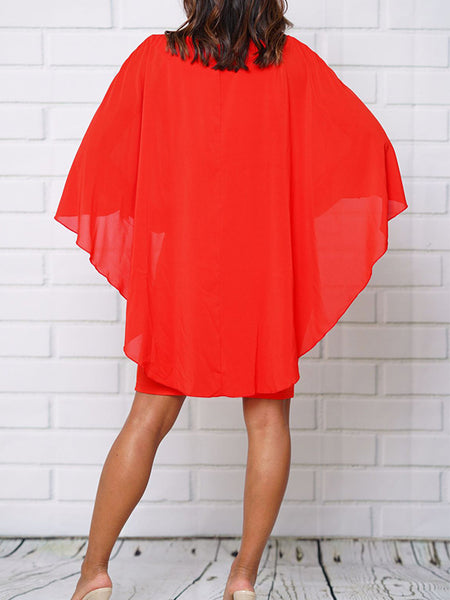 chiffon batwing dress