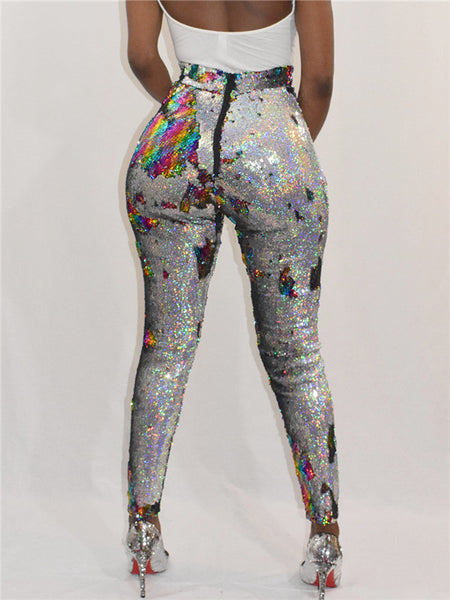 High Waist Sequined Sexy Club Pants – ForeverShe