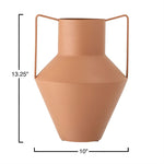 Matte Rust Finish Textured Metal Vase - LLACIE 