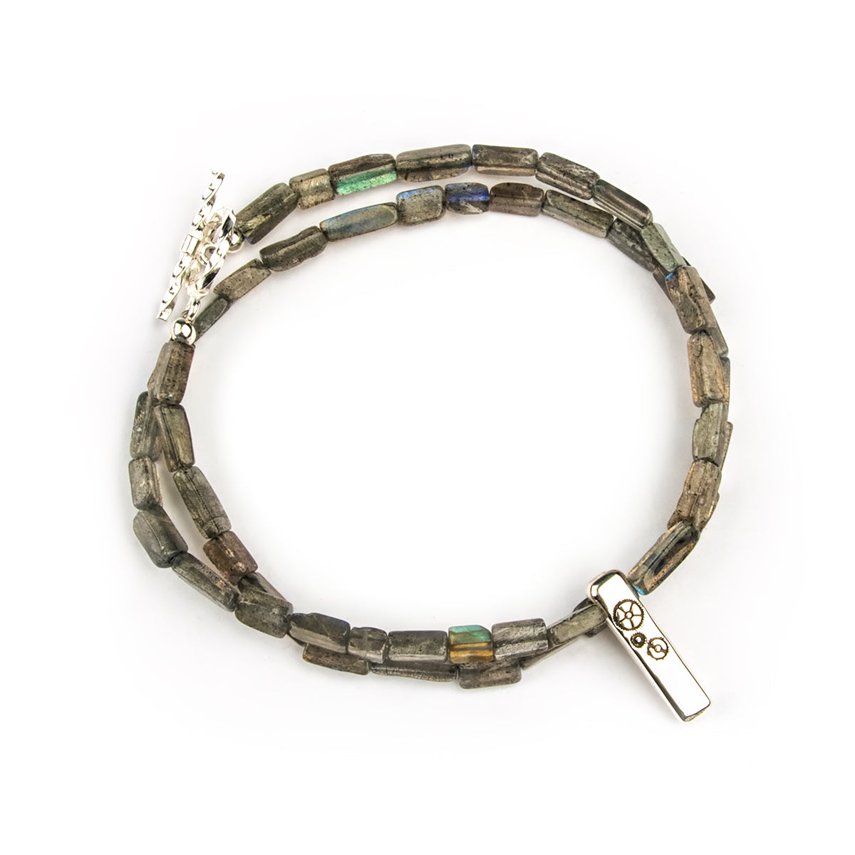 Labradorite Double-Wrap Baby Bar Bracelet