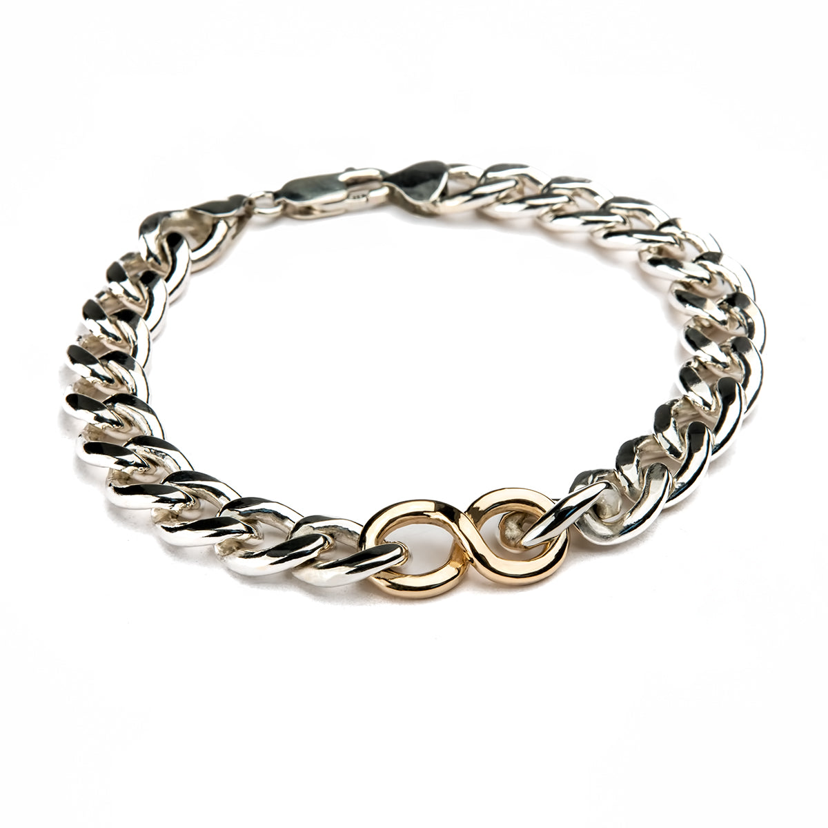 14k Gold Infinity Cuban Link Bracelet