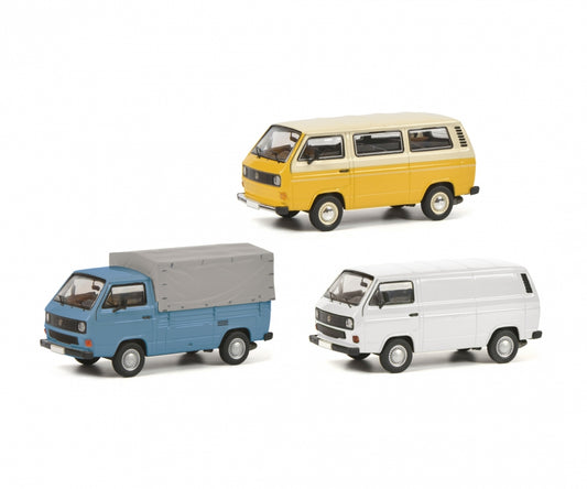 Schuco 1:43 Volkswagen T1 T2 T3 transporter 3 cars set 450374400