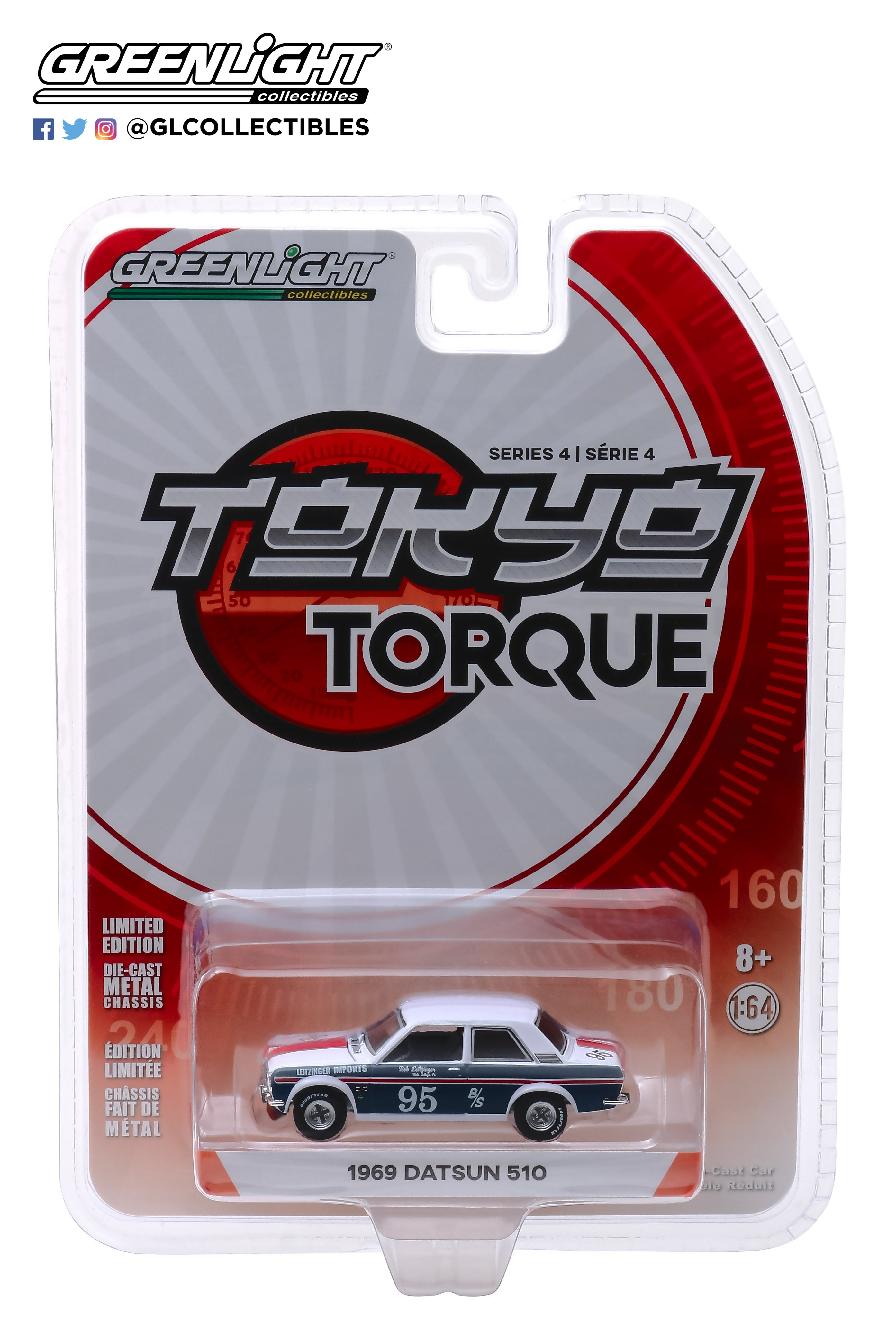 GreenLight 1/64 Tokyo Torque Series 4 - 1972 Datsun 510 Trans-Am