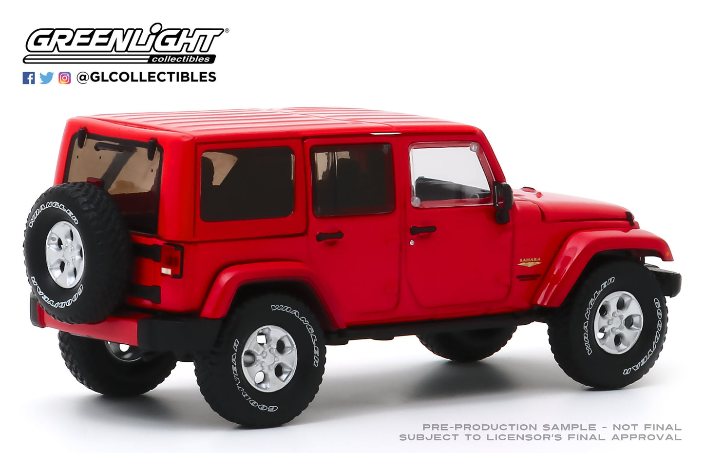 GreenLight 1:43 2017 Jeep Wrangler Unlimited Sahara - Firecracker Red –  YomaCarModel
