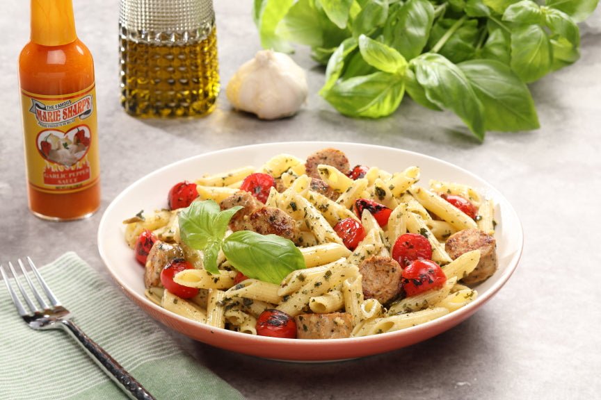 Chicken Pesto Pasta Recipe with Marie Sharp's Garlic Habanero Pepper S –  Marie Sharp's Company Store